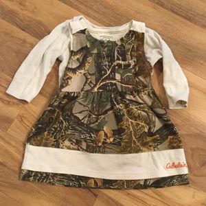 Cabelas camouflage dress and onesie set